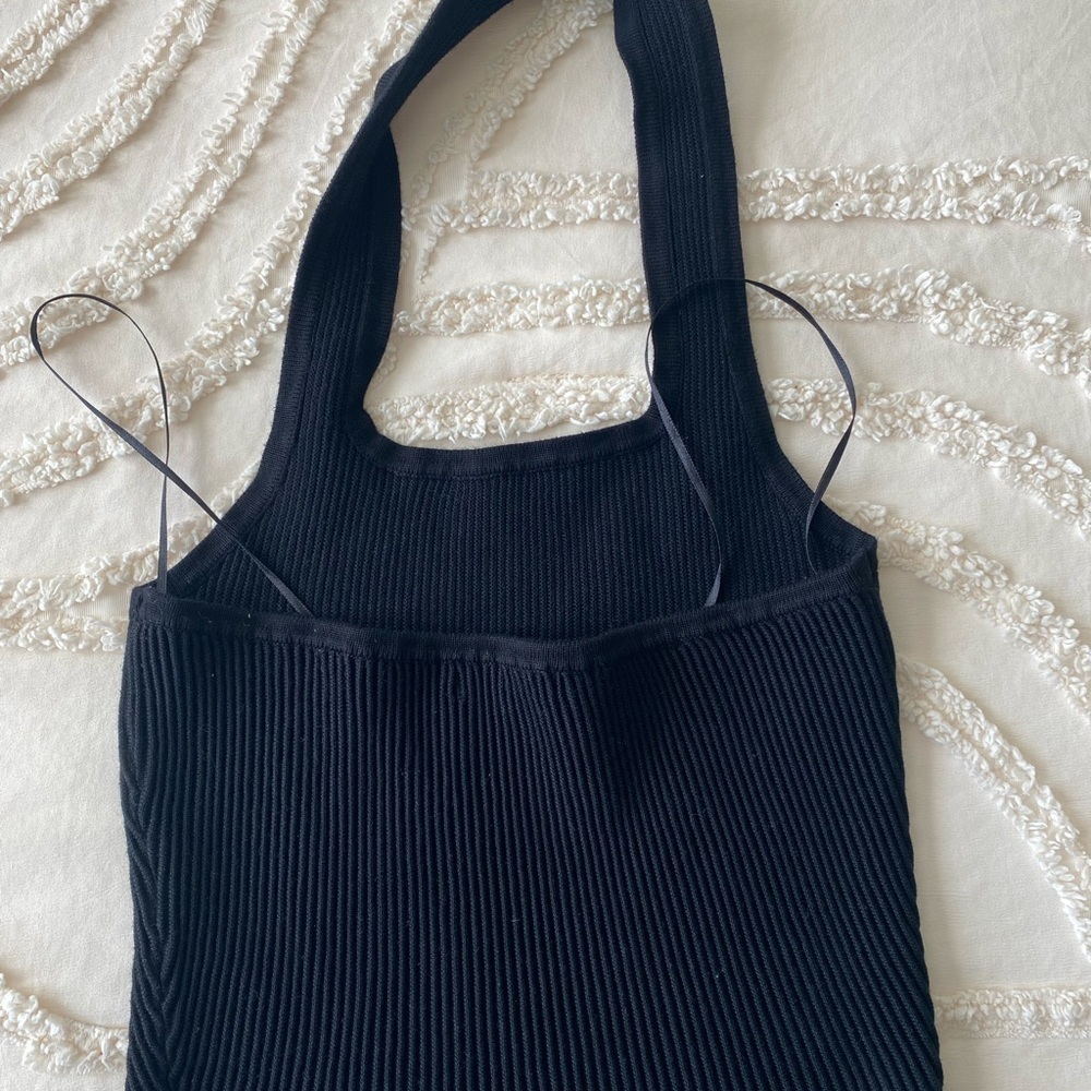 GB Black Ribbed Knit Top Small black - Picture 2 of 4